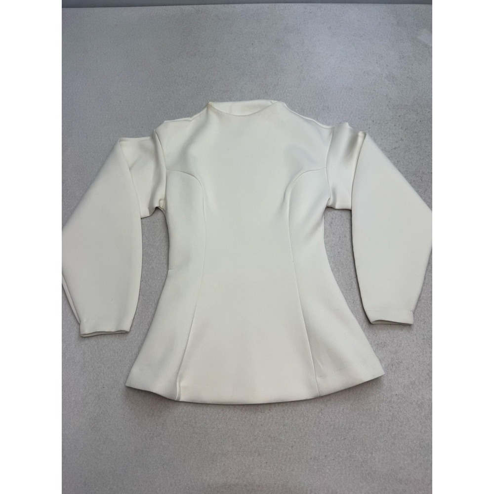 Maeve‎ Anthropologie Neoprene Hourglass Pullover Women's XS White Long Sleeve